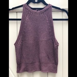 Purple Knit Crop top